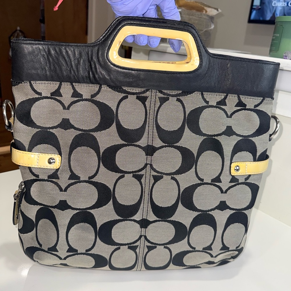 Coach Monogram Black and Grey Tote Bag
